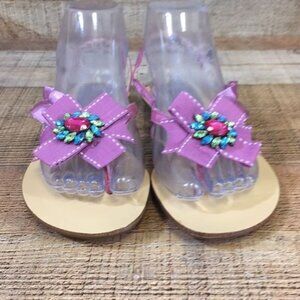 Poetic License London Sandals Womens 7.5 M‎ Pink Bejangled Slingback Rhinestones